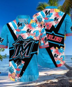 Miami Marlins MLB Flower All Over Print 3D Hawaiian Shirt