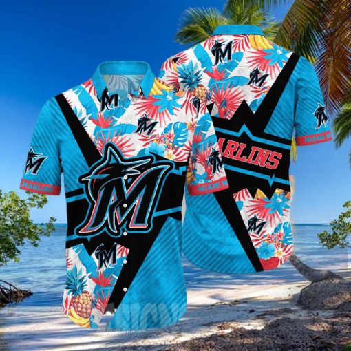 Miami Marlins MLB Flower All Over Print 3D Hawaiian Shirt