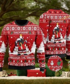 Dachshund Through The Snow Dabbing Ugly Christmas Sweater