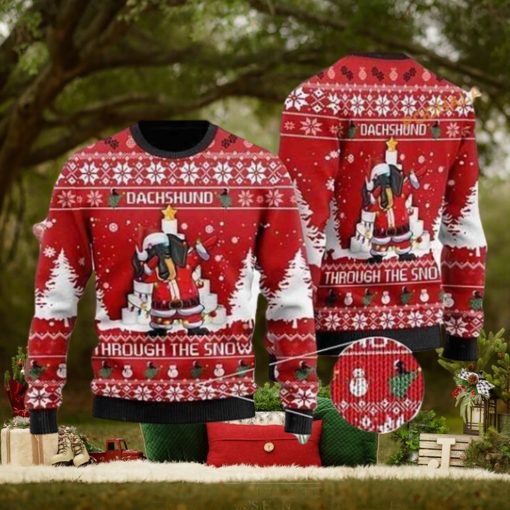 Dachshund Through The Snow Dabbing Ugly Christmas Sweater