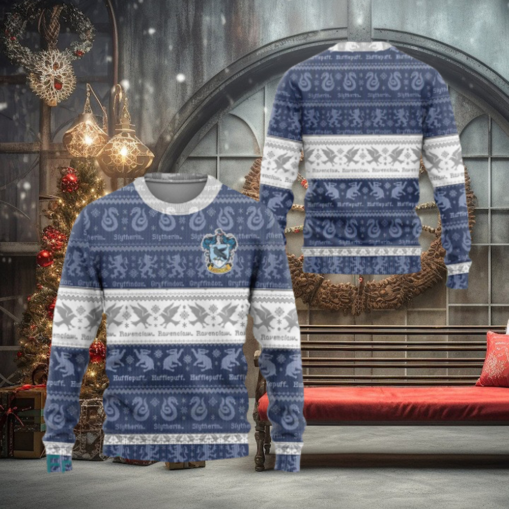 Harry Potter Ravenclaw Ugly Xmas Sweater 3D Presents Christmas For Men And Women Harry Potter Ravenclaw Ugly Xmas Sweater 3D Presents Christmas For Men And Women