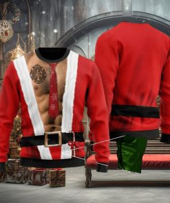 6 Packs Body With Firefighter Tattoo For Firefighters Ugly Christmas Sweater For Men & Women