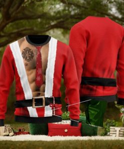6 Packs Body With Firefighter Tattoo For Firefighters Ugly Christmas Sweater For Men & Women