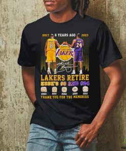 6 Years Ago Kobe Bryant Lakers Retire Kobe’s #8 And #24 Thank You For The Memories Signatures Shirt 1 6 Years Ago Kobe Bryant Lakers Retire Kobe’s #8 And #24 Thank You For The Memories Signatures Shirt