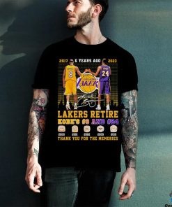 6 Years Ago Kobe Bryant Lakers Retire Kobe’s #8 And #24 Thank You For The Memories Signatures Shirt 3 6 Years Ago Kobe Bryant Lakers Retire Kobe’s #8 And #24 Thank You For The Memories Signatures Shirt