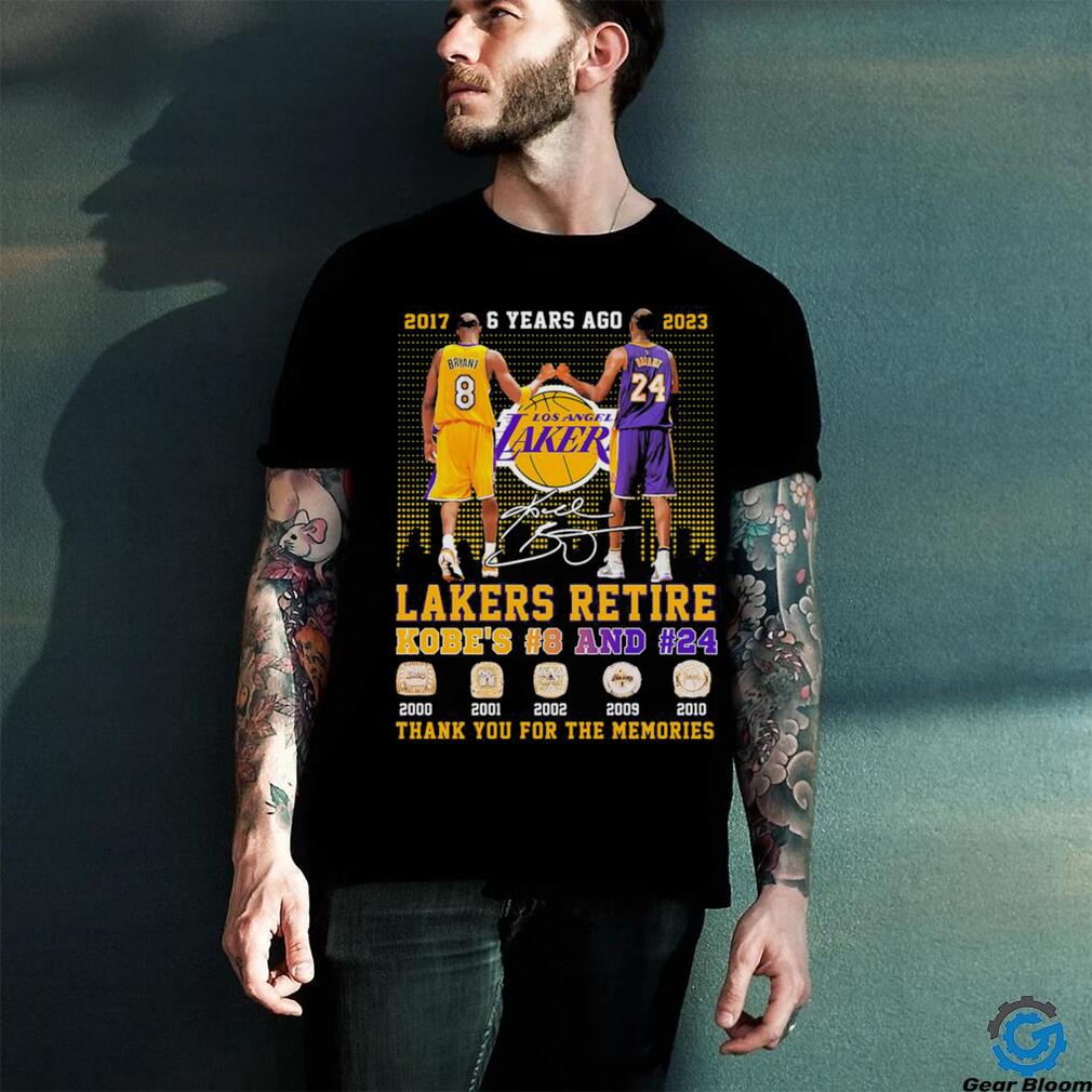 6 Years Ago Kobe Bryant Lakers Retire Kobe’s #8 And #24 Thank You For The Memories Signatures Shirt 6 Years Ago Kobe Bryant Lakers Retire Kobe’s #8 And #24 Thank You For The Memories Signatures Shirt
