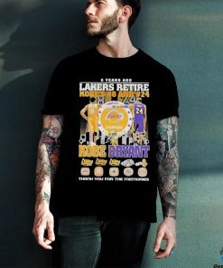 6 Years Ago Lakers Retire Kobe’s 8 And 24 Kobe Bryant Signatures Thank You For The Memories Logo T shirt