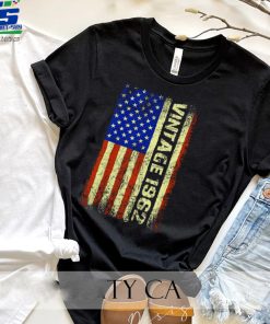 60 Year Old Gifts Vintage 1962 American Flag 60th Birthday T Shirt