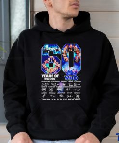 60 Years Of 1963 – 2023 Doctor WHO thank you for the memories signature hoodie, sweater, longsleeve, shirt v-neck, t-shirt