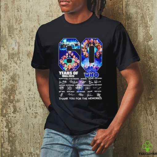 60 Years Of 1963 – 2023 Doctor WHO thank you for the memories signature hoodie, sweater, longsleeve, shirt v-neck, t-shirt