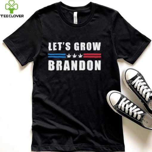 Lets Grow Brandon Funny Dank Brandon Biden Marijuana Weed T Shirt