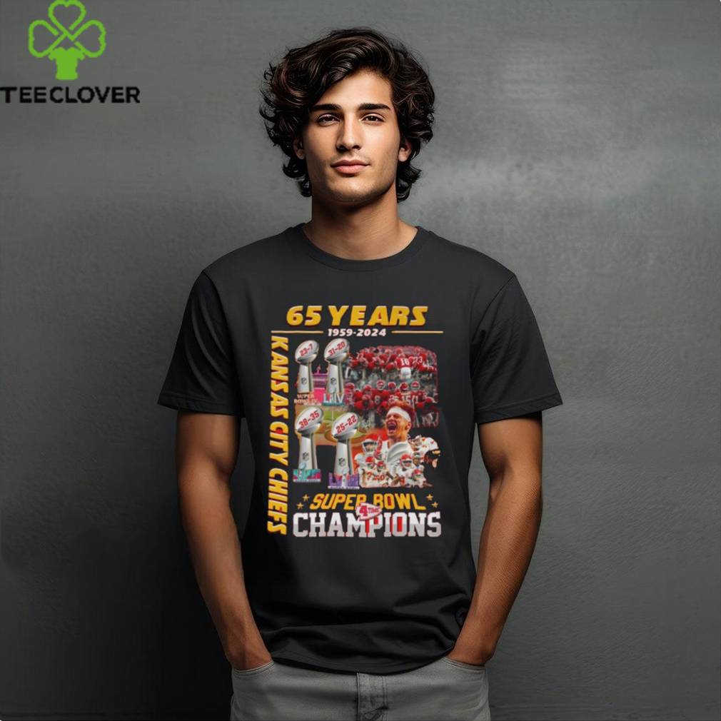 65 Years 1959 – 2024 Kansas City Chiefs 4 X Super Bowl Champions T Shirt 65 Years 1959 – 2024 Kansas City Chiefs 4 X Super Bowl Champions T Shirt