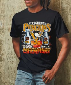 Mitchell and Ness Pittsburgh Penguins back 2 back Stanley Cup Champions 1991 1992 retro shirt