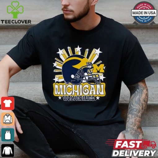 Image One Men’s Michigan Wolverines Grey Helmet Star T Shirt