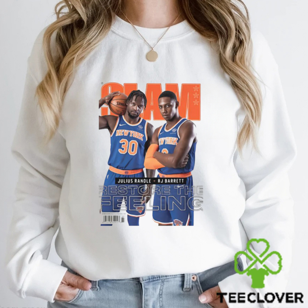 Slam Julius Randle + Rj Barrett Restore The Feeling Shirt Slam Julius Randle + Rj Barrett Restore The Feeling Shirt