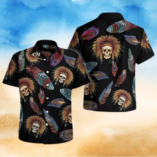 Buy Naive Skull Embroidery Aloha Hawaiian Shirts 1