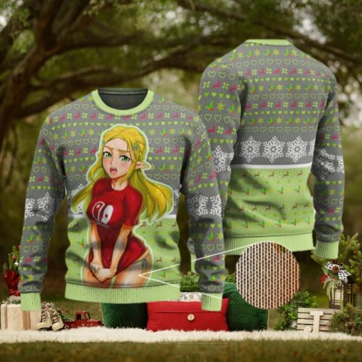 Ahegao Princess Zelda Art Ugly Xmas Sweater
