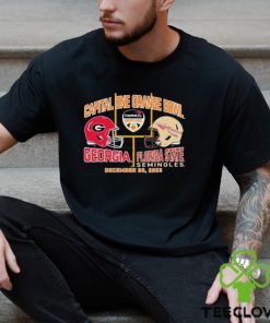 2023 Orange Bowl Georgia Bulldogs vs. Florida State Seminoles Dueling Helmet Shirt