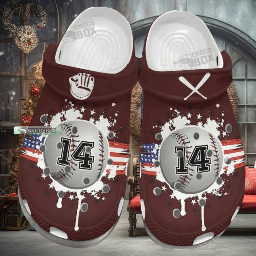 America Flag Vector Custom Crocs – 14Th Outdoor Baseball Crocs