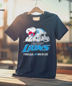 Snoopy Detroit Lions forever win or lose helmet logo hoodie, sweater, longsleeve, shirt v-neck, t-shirt