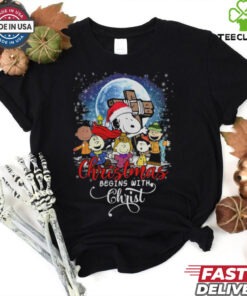 Snoopy Christmas Begins With Christ T Shirt