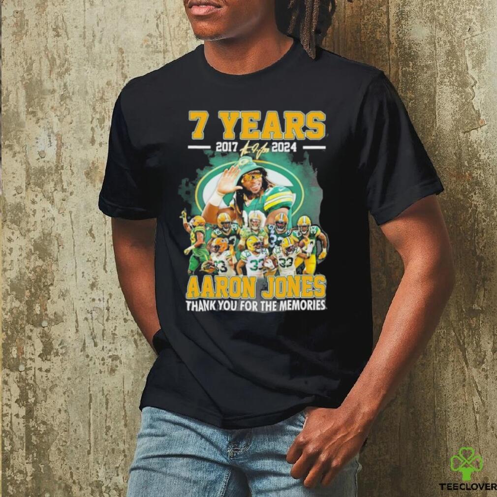 7 Years 2017 2024 Arron Jones Green Bay Packers Thank You For The Memories T Shirt