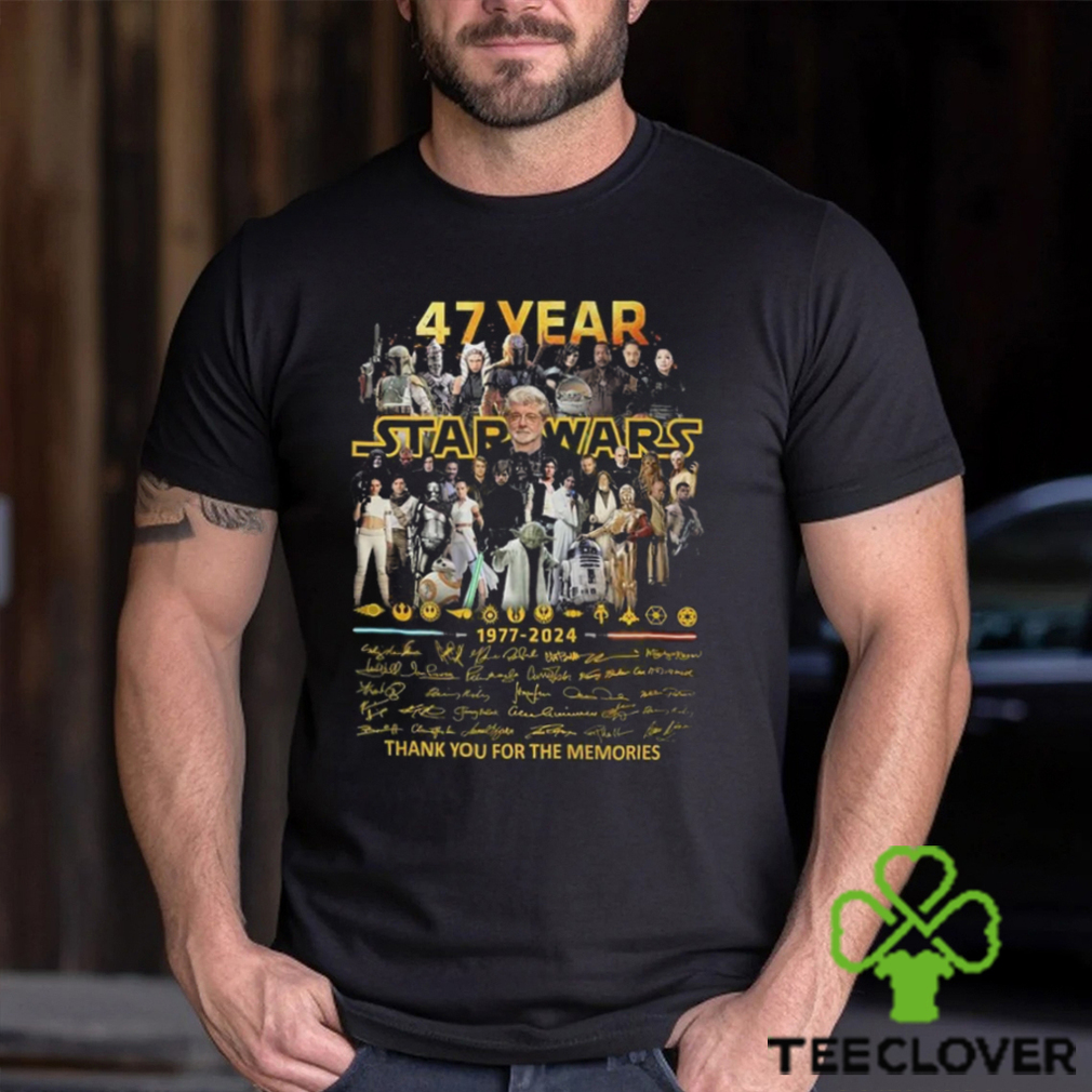 7 Years Star Wars 1977–2024 Signature Thank You For The Memories Unisex T Shirt 7 Years Star Wars 1977–2024 Signature Thank You For The Memories Unisex T Shirt