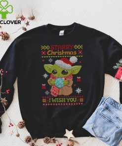 Baby Yoda Starry Christmas I wish you ugly Xmas 2022 shirt
