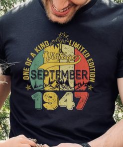 75 Years Old Gift 75th Birthday Awesome Since September 1947 T Shirt