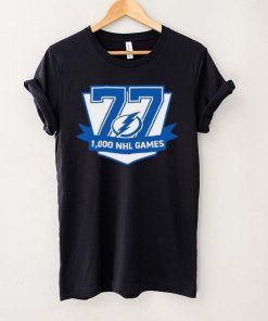 77 Victor Hedman Tampa Bay Lightning 1,000 Games Logo Shirt