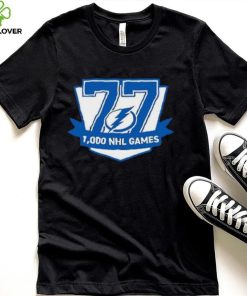 77 Victor Hedman Tampa Bay Lightning 1,000 Games Logo Shirt