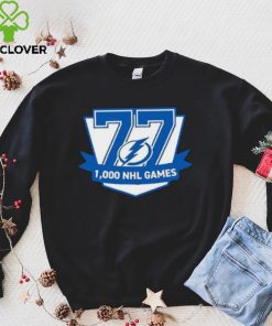 77 Victor Hedman Tampa Bay Lightning 1,000 Games Logo Shirt