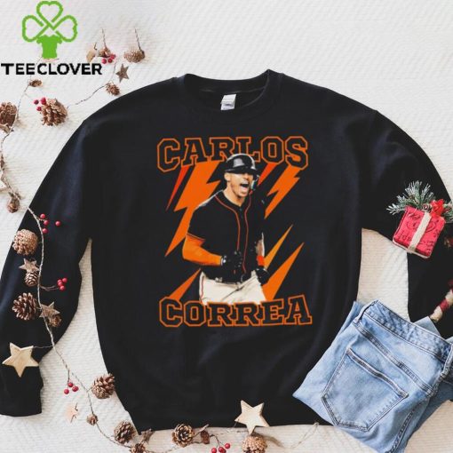 Orange Thunder Baseball Carlos Correa Design Shirt