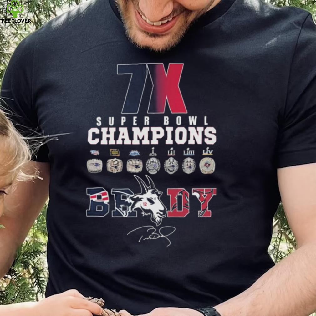 7X Super Bowl Champions Tom Brady Goat Signature Shirt
