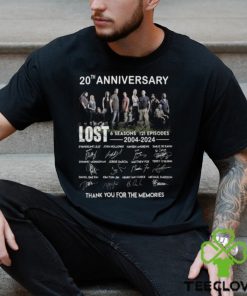 20th Anniversary LOST 6 Seasons 121 Episodes 2004 2024 Thank You For The Memories T Shirt