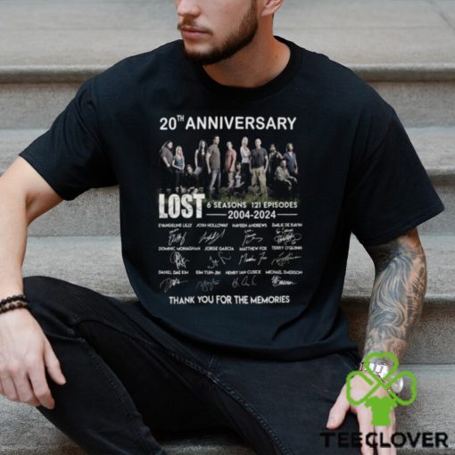 20th Anniversary LOST 6 Seasons 121 Episodes 2004 2024 Thank You For The Memories T Shirt