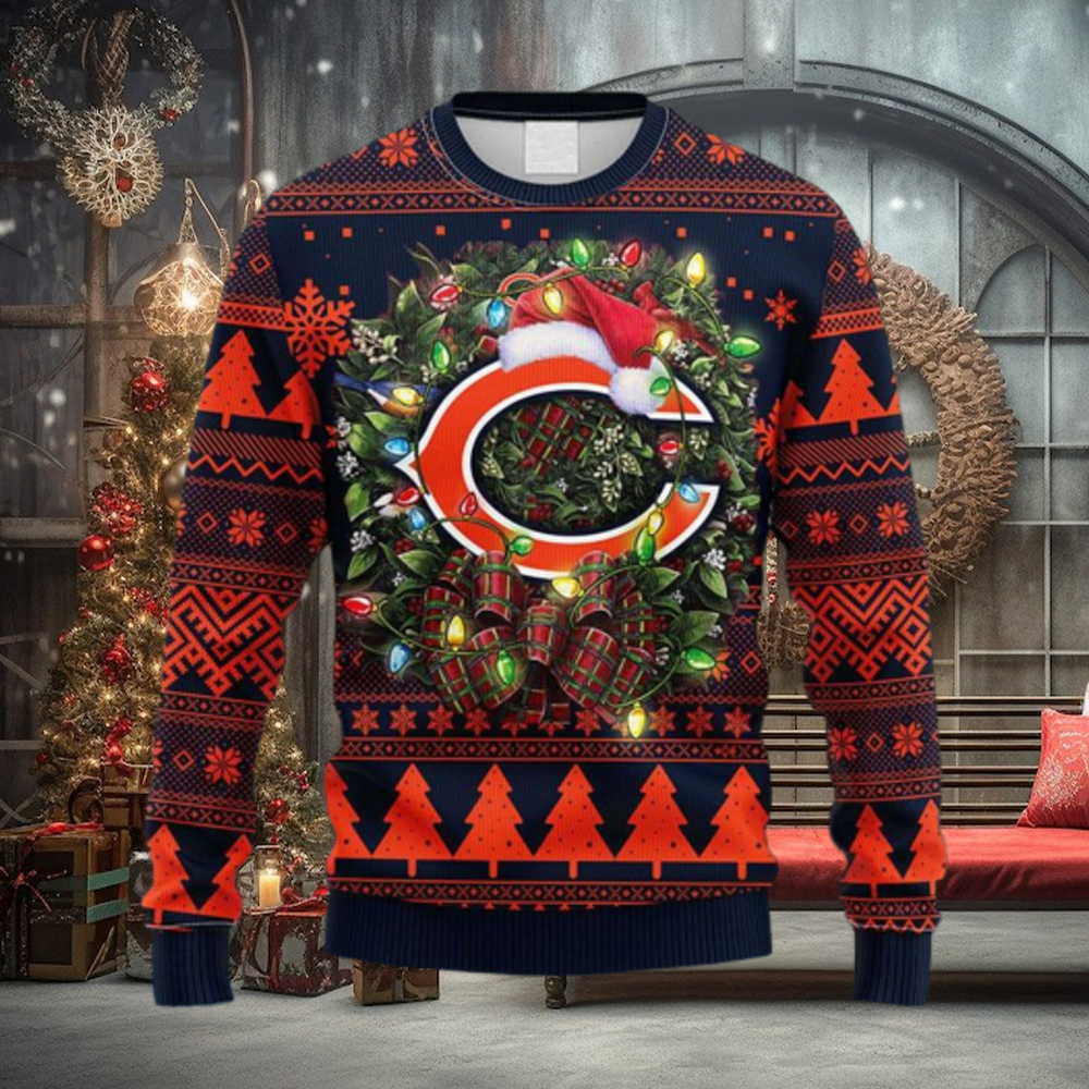 chicago bears ugly sweater with lights