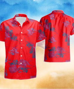 80s Red Poly Hilo Hattie Summer Hawaiian Shirt