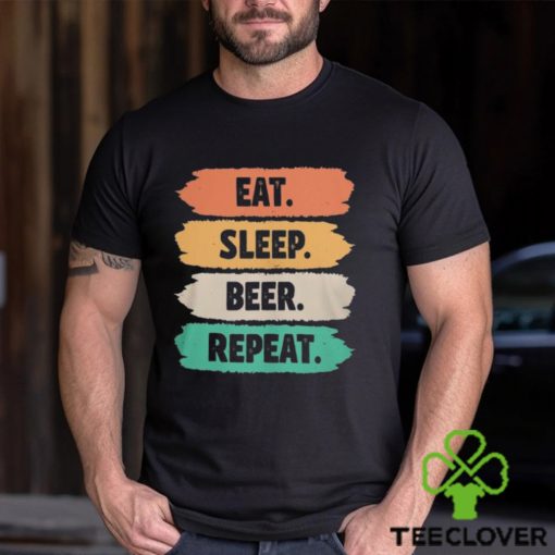 80s retro eat sleep beer repeat shirt