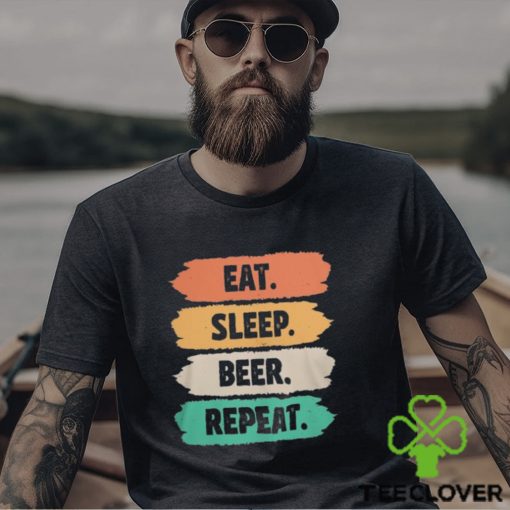 80s retro eat sleep beer repeat shirt