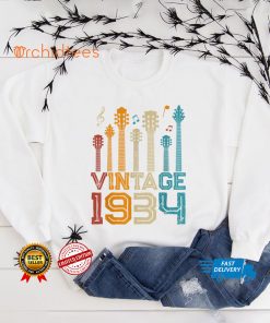 88th Birthday Gifts Vintage 1934 Tee Guitarist Guitar Lovers T Shirt