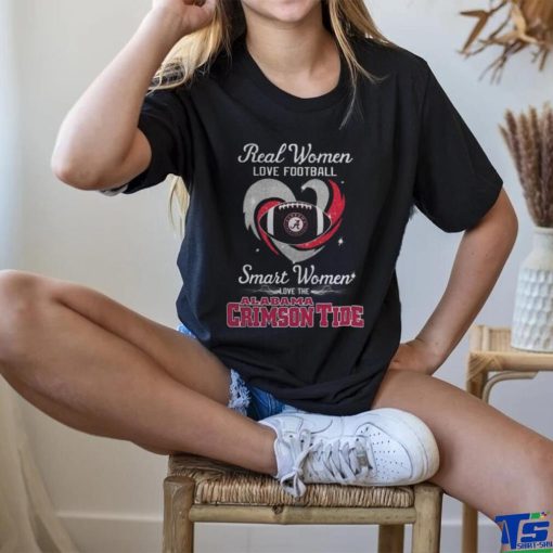 Real Women Love Football Smart Women Love The Alabama Crimson Tide T Shirt