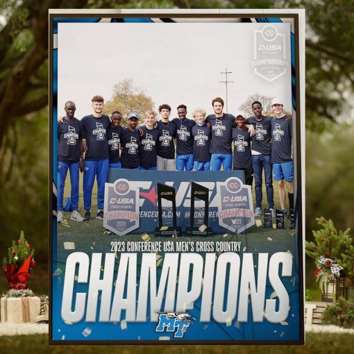 2023 CUSA Mens Cross Country Champions Are Middle Tennessee XC Track And Field Home Decor Poster Canvas
