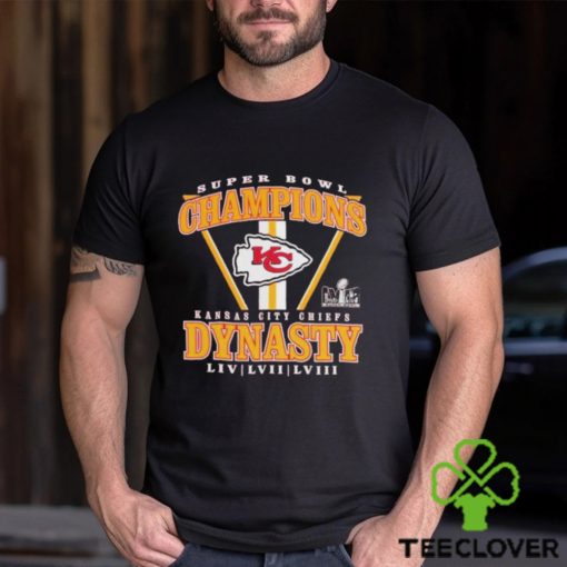 Official Branded Red Kansas City Chiefs Three Time Super Bowl Champions Dynasty T Shirt