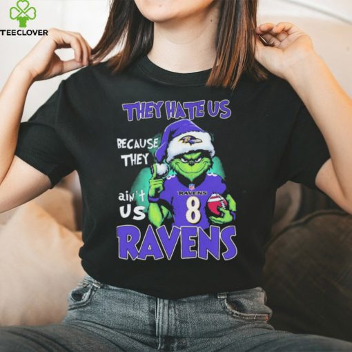 Baltimore Ravens Grinch Christmas They Hate Us Because Ain’t Us Ravens Shirt