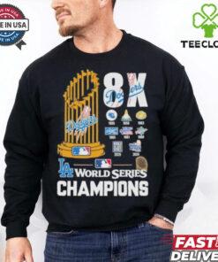 8X World Series Champions Trophy Los Angeles Dodgers Shirt