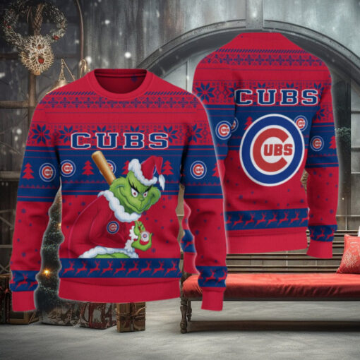 Chicago Cubs Grinch Christmas Ugly Sweater
