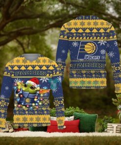 Indiana Pacers Cute Baby Yoda Star Wars Ugly Christmas Sweater