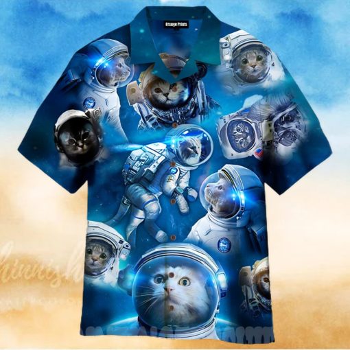 Cat Astronaut Full Printed Hawaiian Shirt