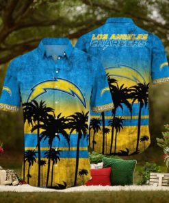 Los Angeles Chargers Logo Coconut Tropical Hawaiian Shirt Beach Gift For Fans